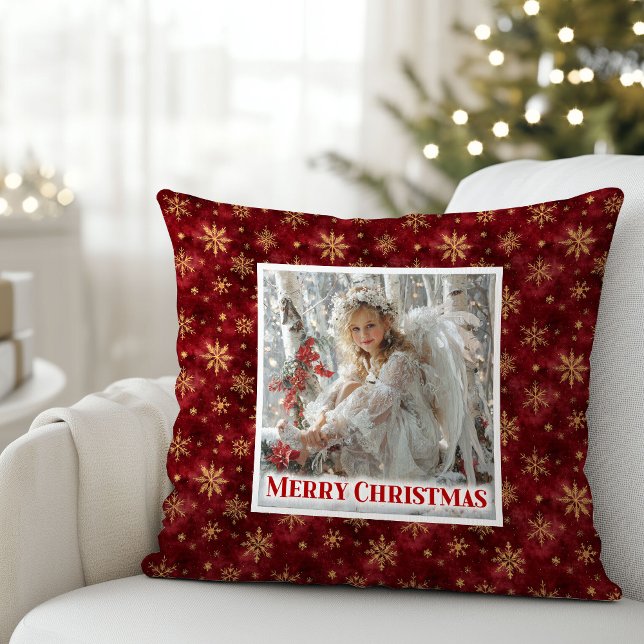 Personalized Angel Red Gold Kids Gift Christmas  Kussen (Personalized Angel Red Gold Kids Gift Christmas Pillow

)