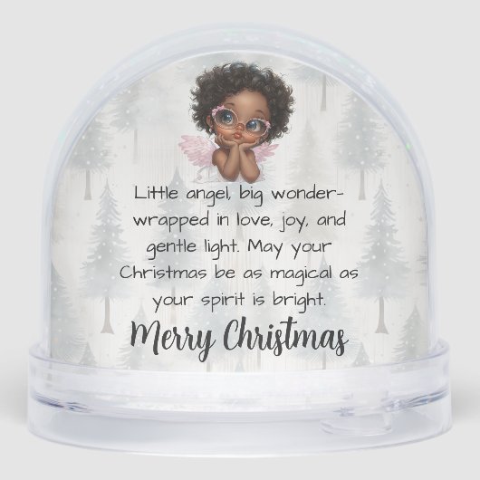 Personalized Angel Snow Globe Christmas Keepsake Sneeuwbol (Achterkant)
