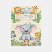 Personalized Animal Blanket with Name Fleece Deken (Voorkant)