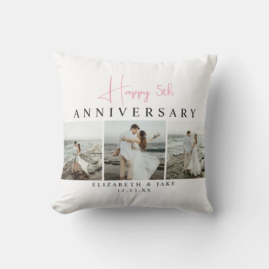 Personalized Anniversary Photo Pillow for Couples Kussen (Voorkant)
