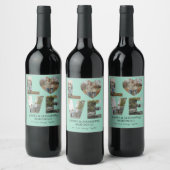 Personalized Anniversary Photo Wine Bottle Label  Wijn Etiket (Flessen)