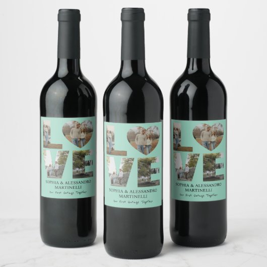 Personalized Anniversary Photo Wine Bottle Label  Wijn Etiket (Flessen)