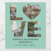 Personalized Anniversary Photo Wine Bottle Label  Wijn Etiket (Enkel label)