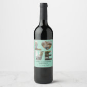 Personalized Anniversary Photo Wine Bottle Label  Wijn Etiket (Voorkant)