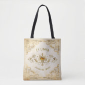 Personalized Antique Book Inspired Polyester Tote Bag (Voorkant)