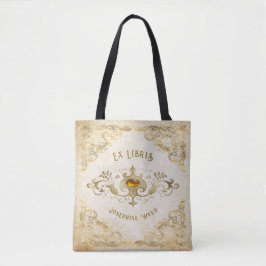 Personalized Antique Book Inspired Polyester Tote Bag