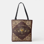 Personalized Antique Ex Libris Bookplate Polyester Tote Bag (Achterkant)