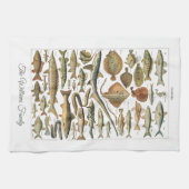 Personalized antique French Under-the-sea fish Theedoek (Horizontaal)