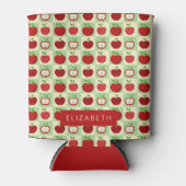 Personalized Apple Fall Check Cozy Teacher Cute Blikjeskoeler (Voorkant)