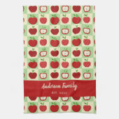 Personalized Apple Farmhouse Fall Family Decor Theedoek (Verticaal)