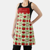 Personalized Apple Pattern Check Cozy Teacher Schort (Insitu)