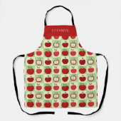 Personalized Apple Pattern Check Cozy Teacher Schort (Voorkant)
