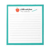 Personalized Apple Pencil Teacher Appreciation Notitieblok (Voorkant)