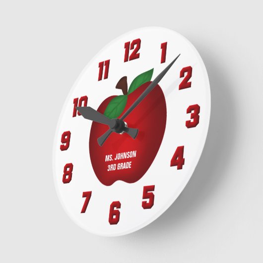 Personalized Apple Wall Clock Ronde Klok (Hoek)