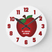 Personalized Apple Wall Clock Ronde Klok (Voorkant)
