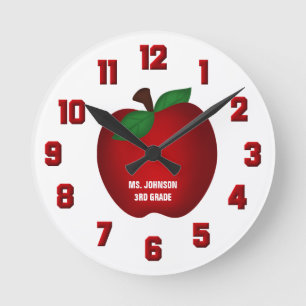 Personalized Apple Wall Clock Ronde Klok