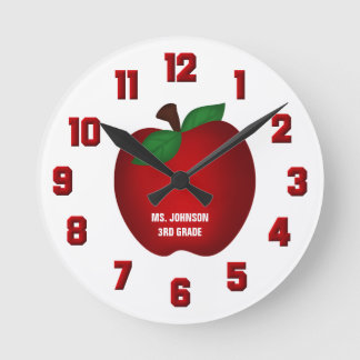 Personalized Apple Wall Clock Ronde Klok