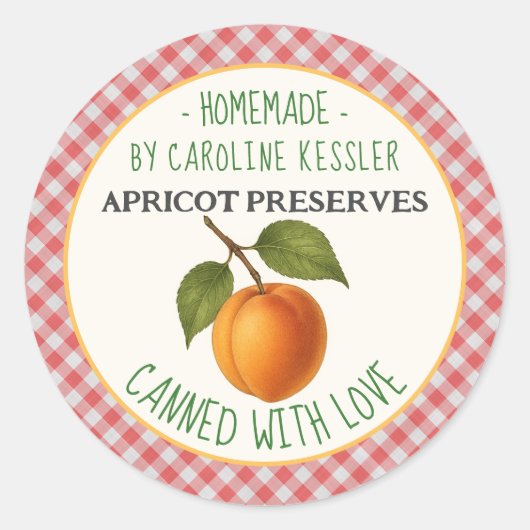 Personalized Apricot Preserves Canning Label Sheet (Voorkant)