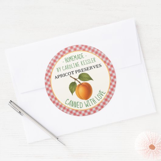 Personalized Apricot Preserves Canning Label Sheet (Envelop)