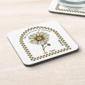 Personalized April Birth Month Flower Coaster Bier Onderzetter (Linkerzijde)