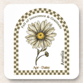 Personalized April Birth Month Flower Coaster Bier Onderzetter