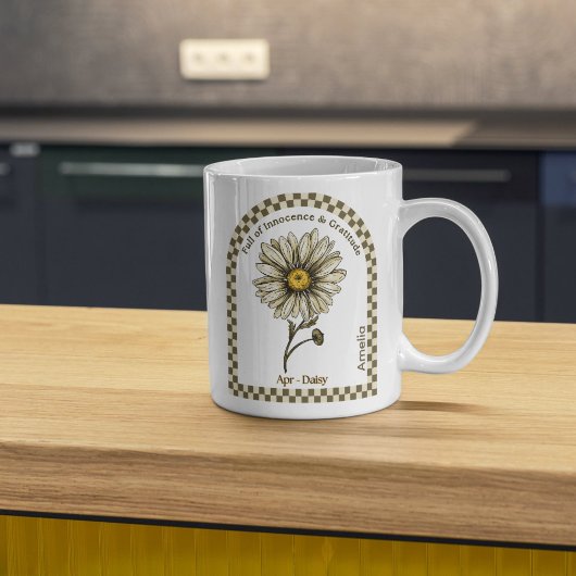 Personalized April Birth Month Flower Koffiemok