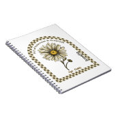 Personalized April Birth Month Flower Notebook Notitieboek (Rechterzijde)