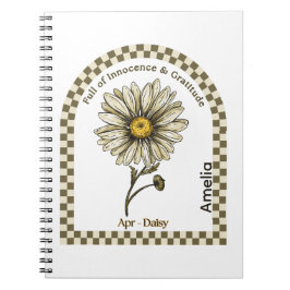 Personalized April Birth Month Flower Notebook Notitieboek