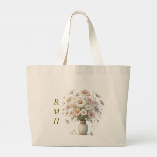 Personalized April Daisy Tote Bag (Achterkant)