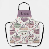 Personalized Apron Smiling Floral Baking Crew Schort (Voorkant)