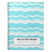 Personalized Aqua and White Wave Patterned  Notitieboek (Voorkant)