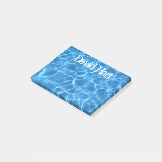 Personalized Aqua Blue Swimming Pool Post-it® Notes (Schuin)