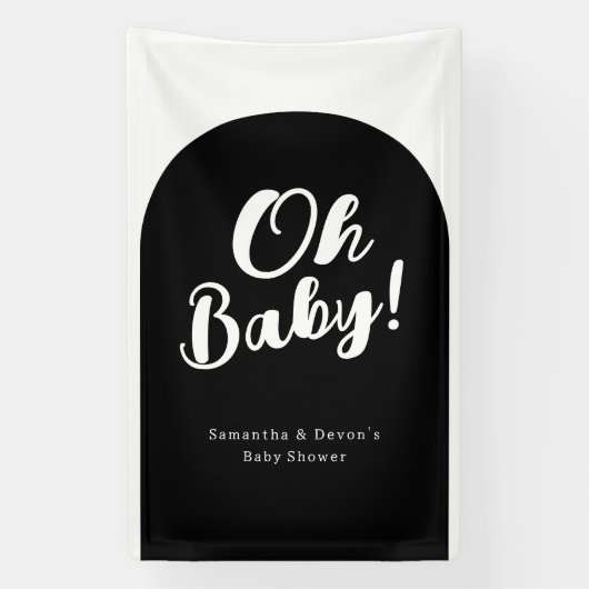 Personalized Arch Oh Baby Photo Wall Shower Banner (Verticaal)