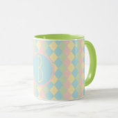 Personalized Argyle spring pastel colored pattern Mok (Voorkant rechts)