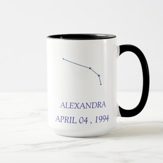 Personalized Aries Constellation Mug - Custom Zodi Mok (Rechts)