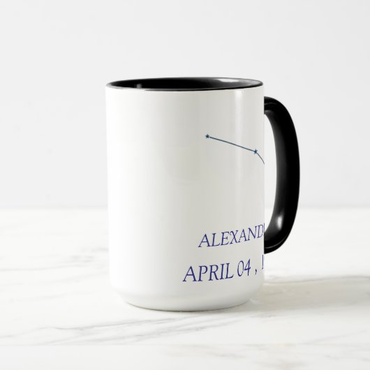 Personalized Aries Constellation Mug - Custom Zodi Mok (Voorkant rechts)