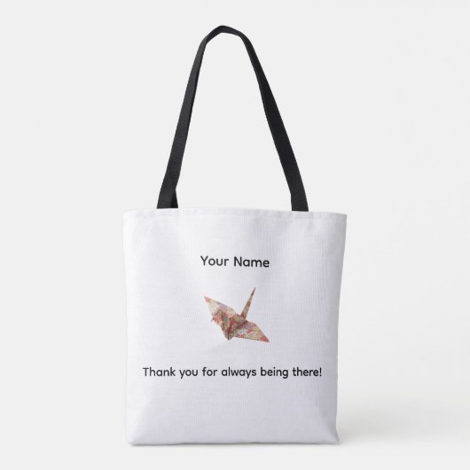 Personalized Arigatou Tote Bag | Custom Name & Mes (Achterkant)