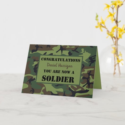 Personalized Army Passing Out Kaart (Gele Bloem)