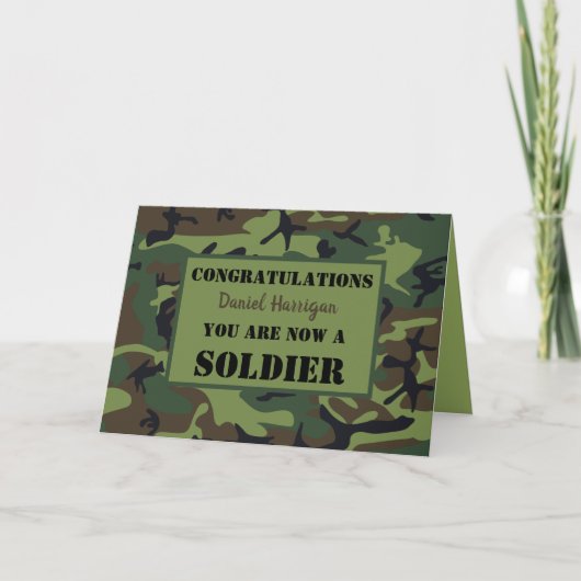 Personalized Army Passing Out Kaart (Voorkant)