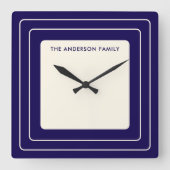 Personalized Art Deco Family Name Vierkante Klok (Voorkant)