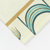 Personalized Art Deco Teal & Gold Geometric Fleece Deken (Hoek)