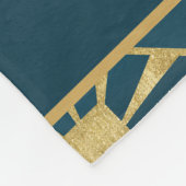 Personalized Art Deco Teal & Gold Geometric Name  Fleece Deken (Hoek)
