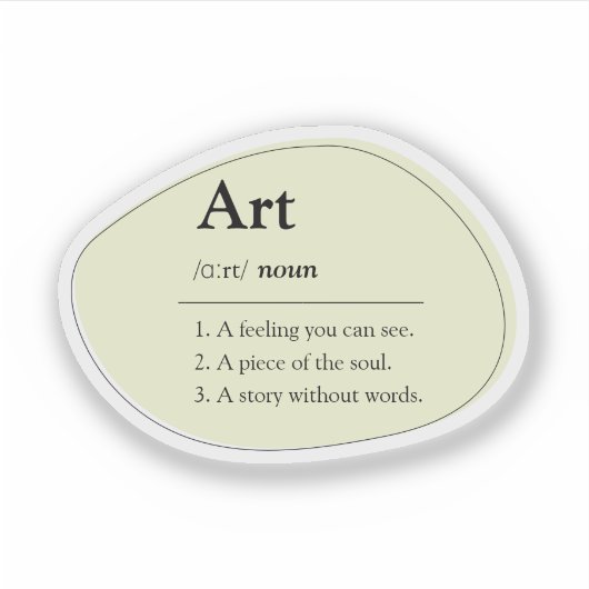 Personalized Art Dictionary Definition Sticker (Voorkant)