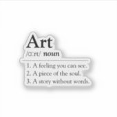 Personalized Art Dictionary Definition Sticker (Voorkant)
