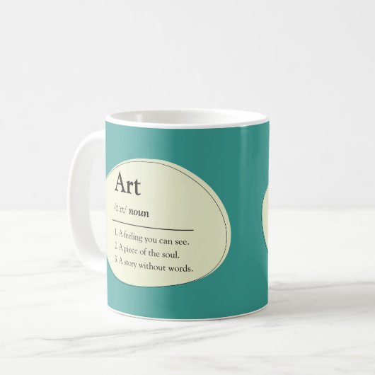 Personalized Art Dictionary Style Coffee Mug Koffiemok (Voorkant links)