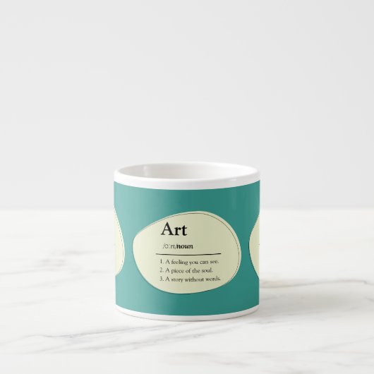 Personalized Art Dictionary Style Espresso Mug Kop (Voorkant)
