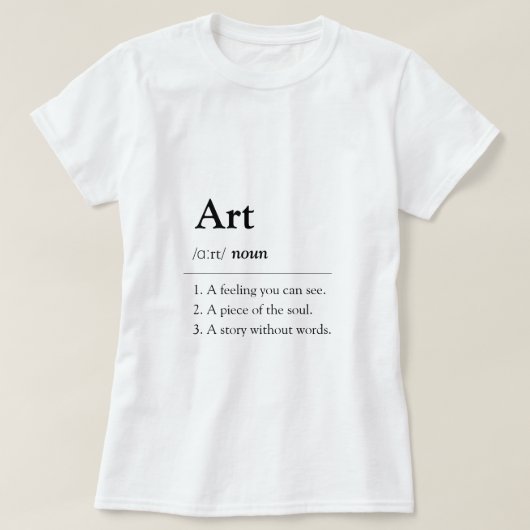 Personalized Art Dictionary Style T-Shirt (Design voorkant)