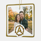 Personalized Artisan Monogram A | Wood Frame Keramisch Ornament (Links)