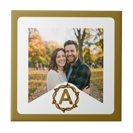 Personalized Artisan Monogram A | Wood Frame Tegeltje (Voorkant)