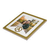 Personalized Artisan Monogram A | Wood Frame Tegeltje (Zijkant)